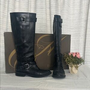Enzo Angiolini Black Buckle Leather Boots